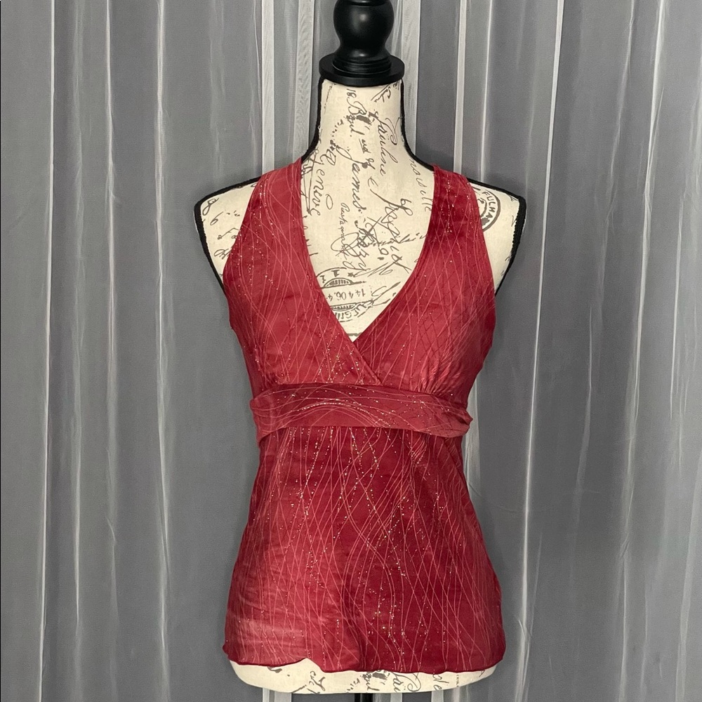 Women’s Large halter top with gold sparkle